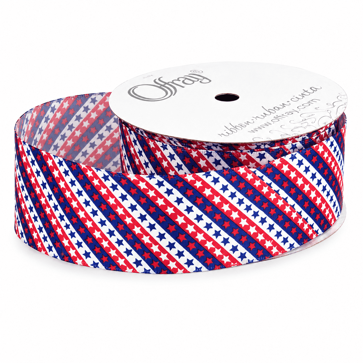 1.5″ Glory Red White and Blue Wired Ribbon – GLORY-15-Red/White/Blue