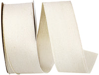 Natural 1-1 2 Inch Twill Herringbone Cotton Ribbon for Wreaths & Bows