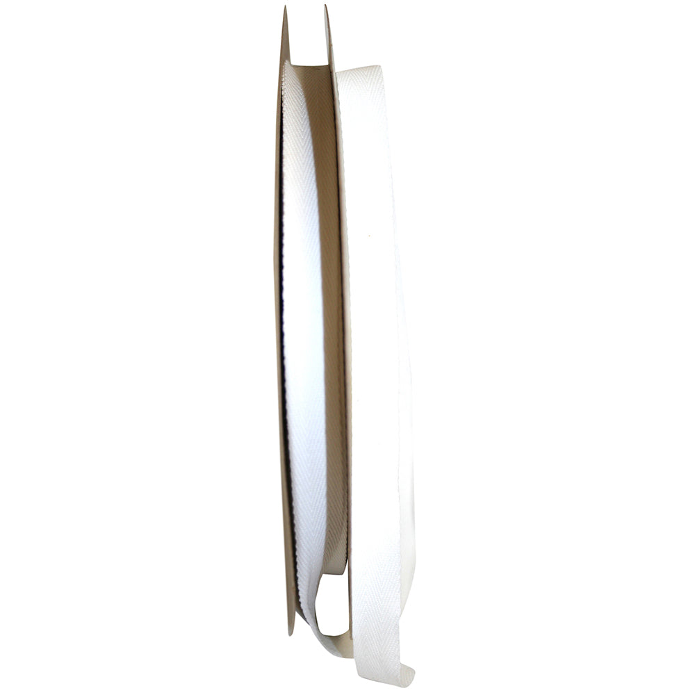 White 5 8 Inch Cotton Med Wt Twill White Ribbon Rd for Wreaths & Bows
