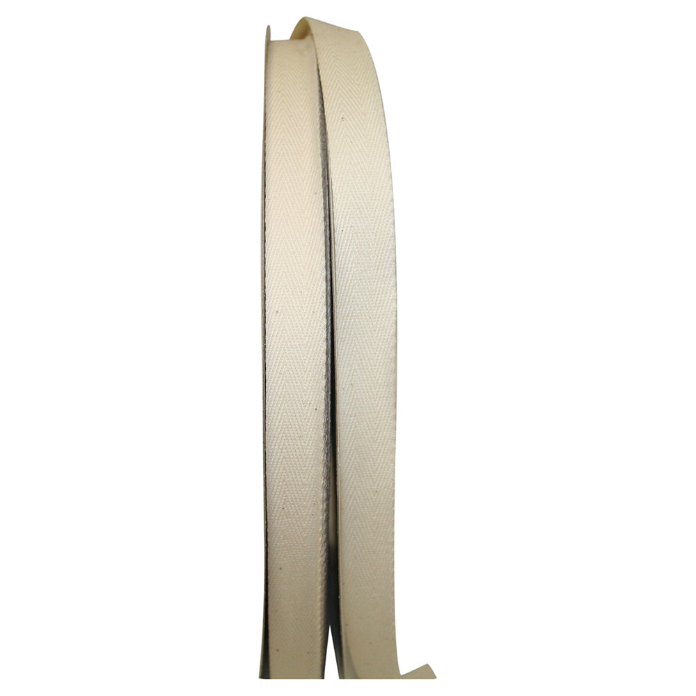 Natural 5 8 Inch Cotton Med Wt Twill Nat Ribbon Rd for Wreaths & Bows