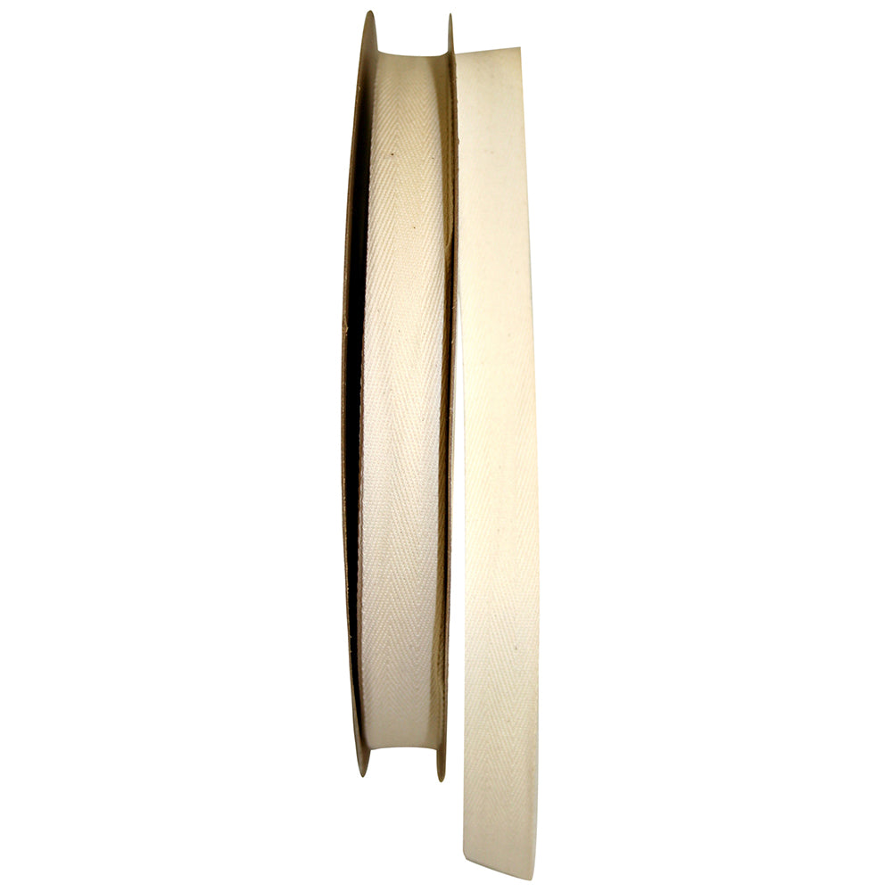 Natural 3 4 Inch Cotton Med Wt Twill Nat Ribbon Rd for Wreaths & Bows