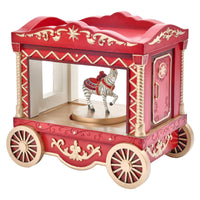 Zebra Turning In Circus Wagon Music Box With Led Light