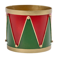 Drum Planter, Red & Green