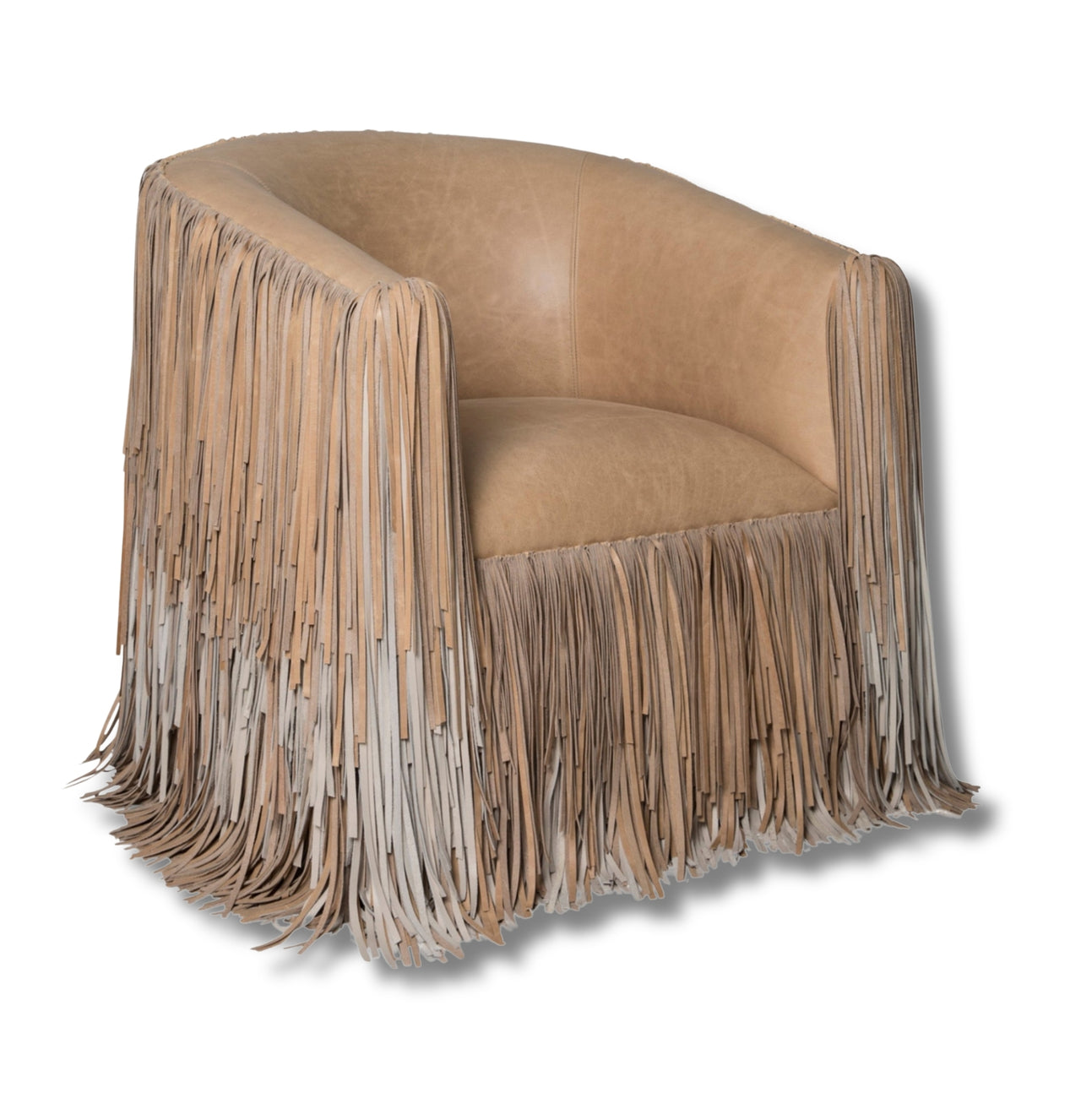 Marlowe Shaggy Leather Swivel Chair