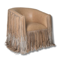 Marlowe Shaggy Leather Swivel Chair