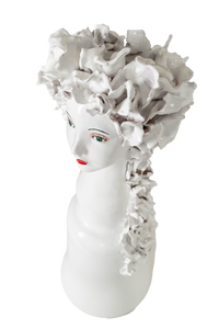 Tall Ceramic Head Vase Flowers