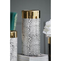 Ceramic Vase Matte Black Gold 16