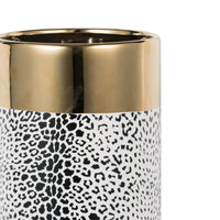 Ceramic Vase Matte Black Gold 16