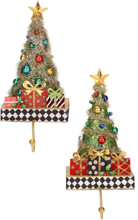 Christmas Tree Stockingholder - 11 Inches, Assortment of 2