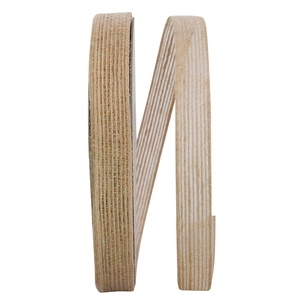 Natural 5/8 Inch Jute Nylon Ribbon for Wreaths and Bows