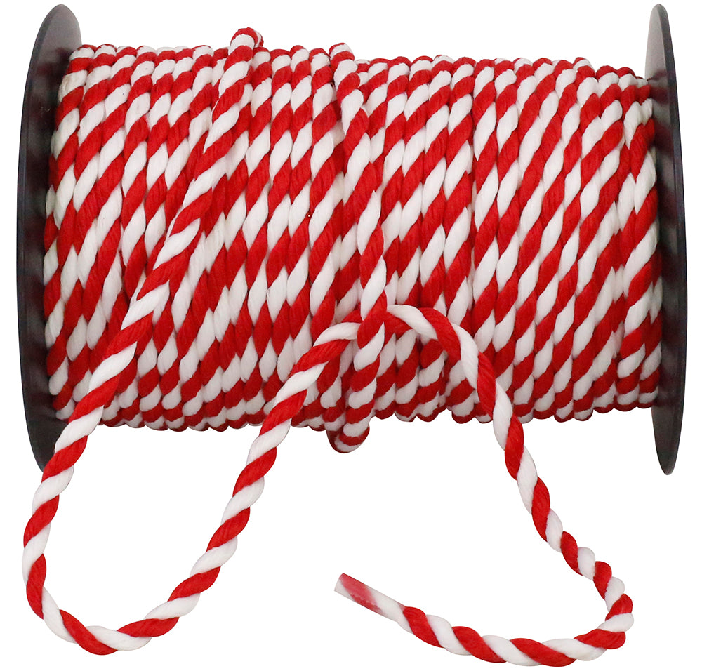 Red White 4 mm Candy Cane Cord