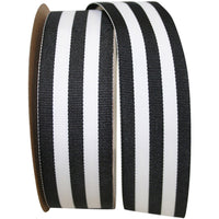 Black 1-1 2 Inch Grosgrain Stripes Ribbon Rd for Wreaths & Bows