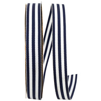 Navy 5 8 Inch Grosgrain Stripes Ribbon Rd for Wreaths & Bows