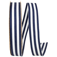 Navy 7 8 Inch Grosgrain Stripes Ribbon Rd for Wreaths & Bows