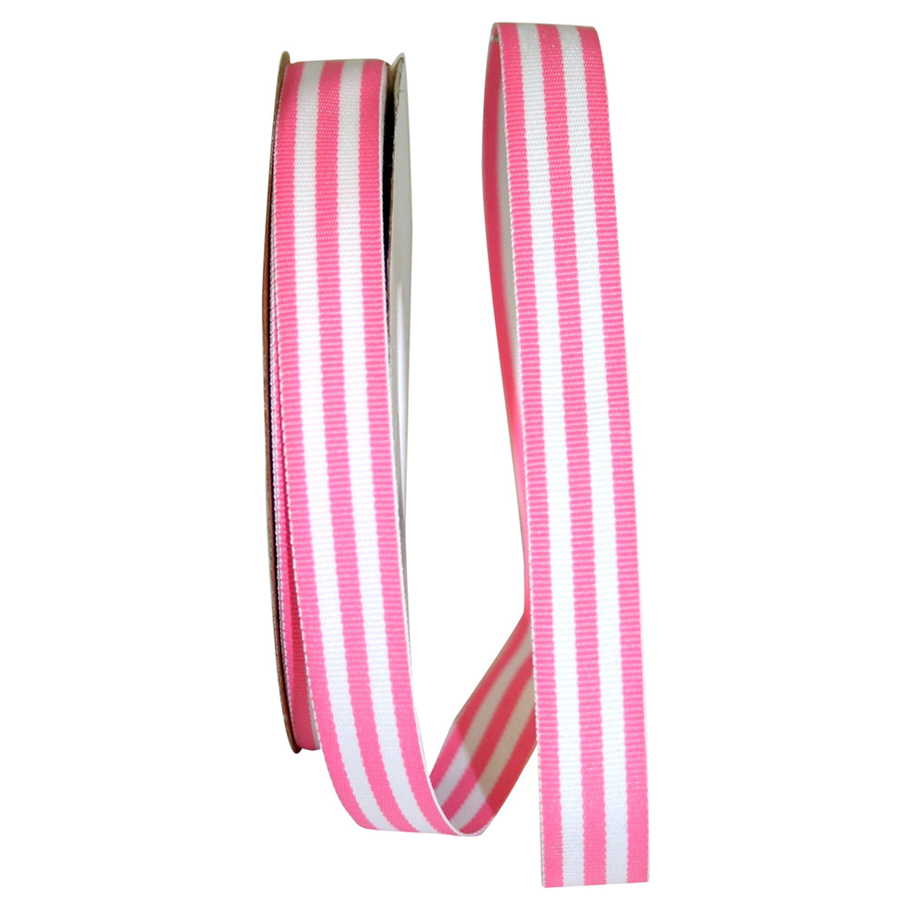 Pink 5 8 Inch Grosgrain Stripes Ribbon Rd for Wreaths & Bows