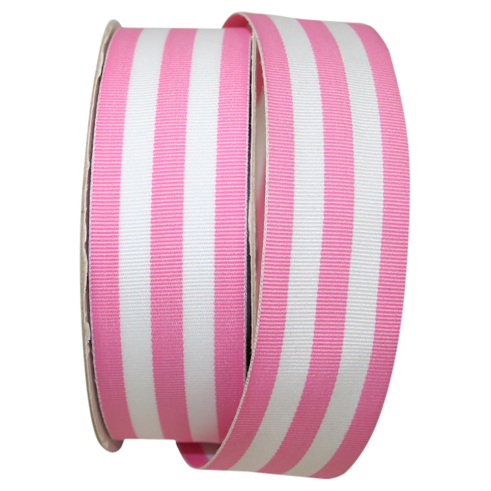 Pink 1-1 2 Inch Grosgrain Stripes Ribbon Rd for Wreaths & Bows