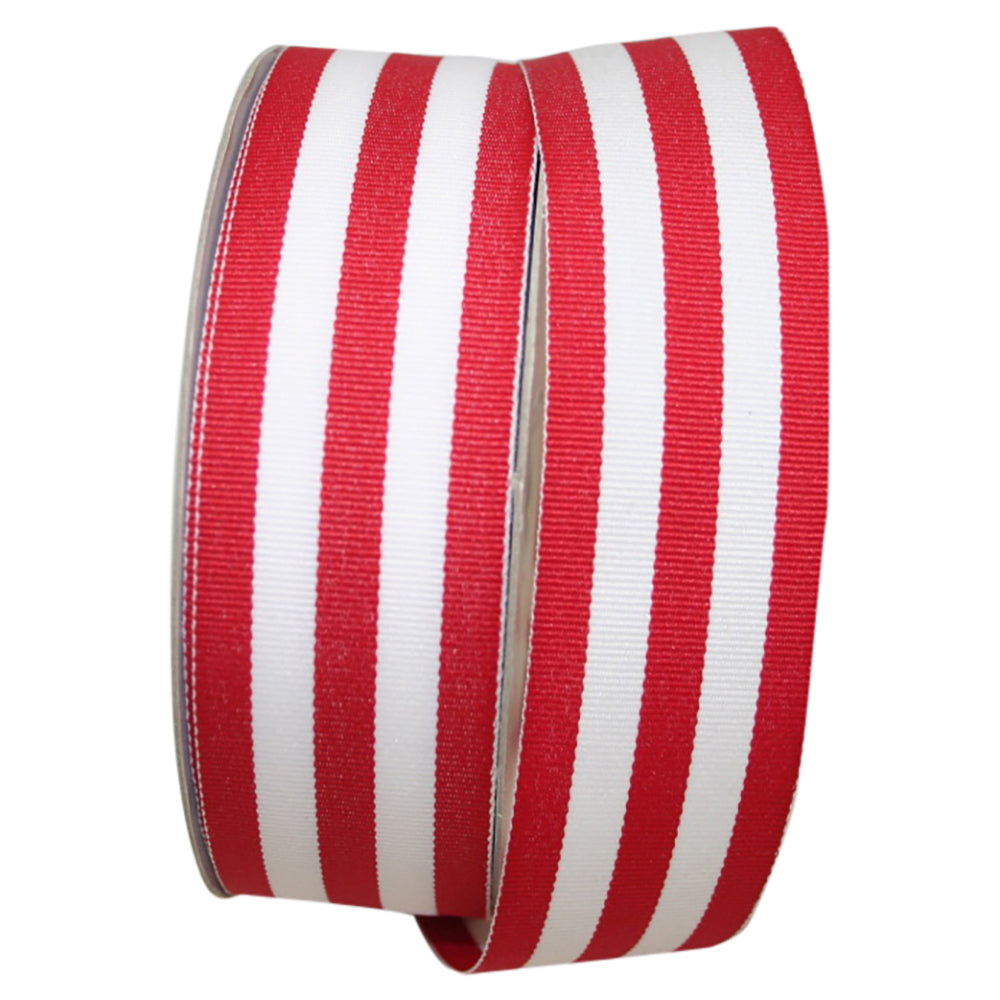 Red 1-1 2 Inch Grosgrain Stripes Ribbon Rd for Wreaths & Bows