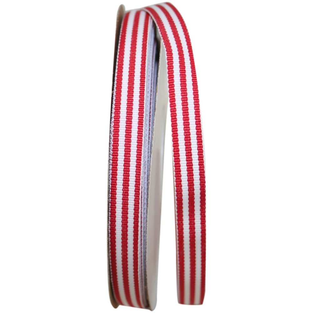 Red 3 8 Inch Grosgrain Stripes Ribbon Rd for Wreaths & Bows