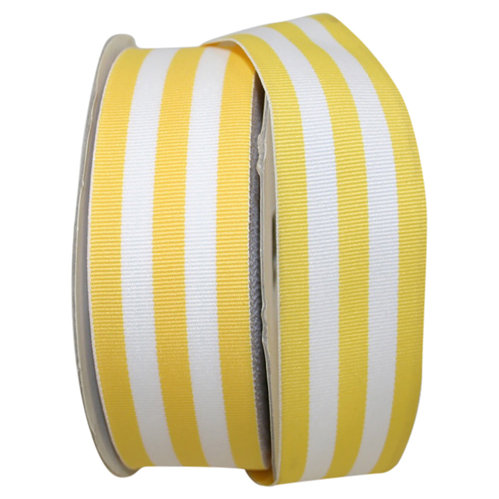 Yellow 1-1 2 Inch Grosgrain Stripes Ribbon Rd for Wreaths & Bows