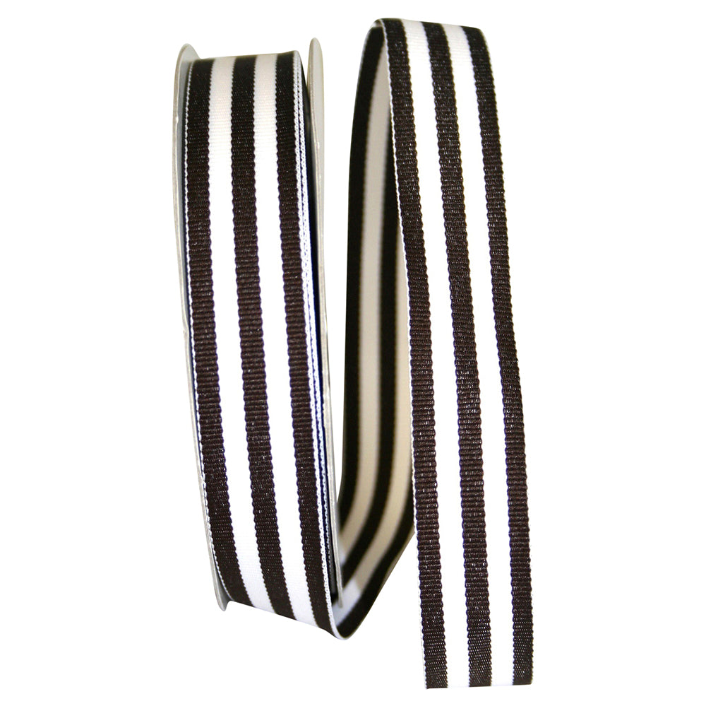 Brown 7 8 Inch Grosgrain Stripes Ribbon Rd for Wreaths & Bows
