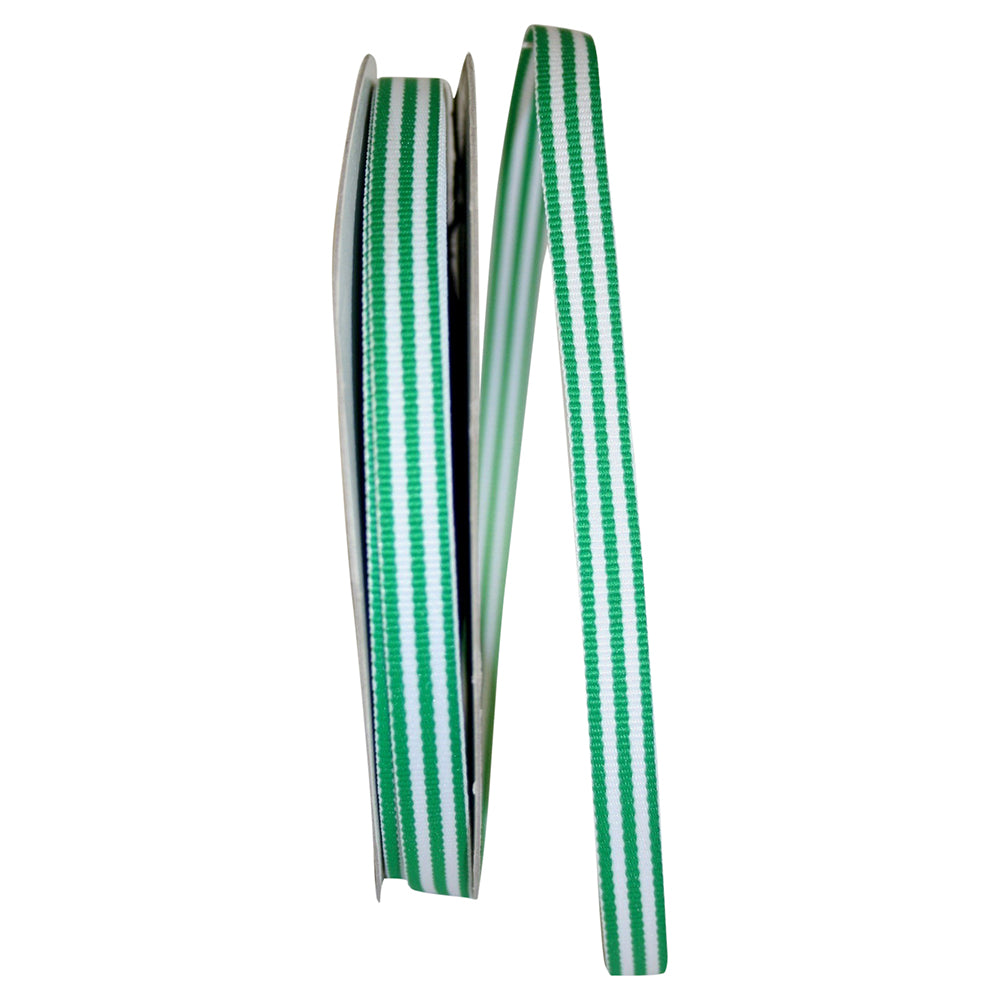 Emerald 3 8 Inch Grosgrain Stripes Ribbon Rd for Wreaths & Bows