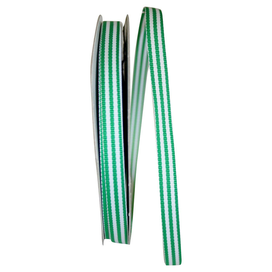 Emerald 3 8 Inch Grosgrain Stripes Ribbon Rd for Wreaths & Bows