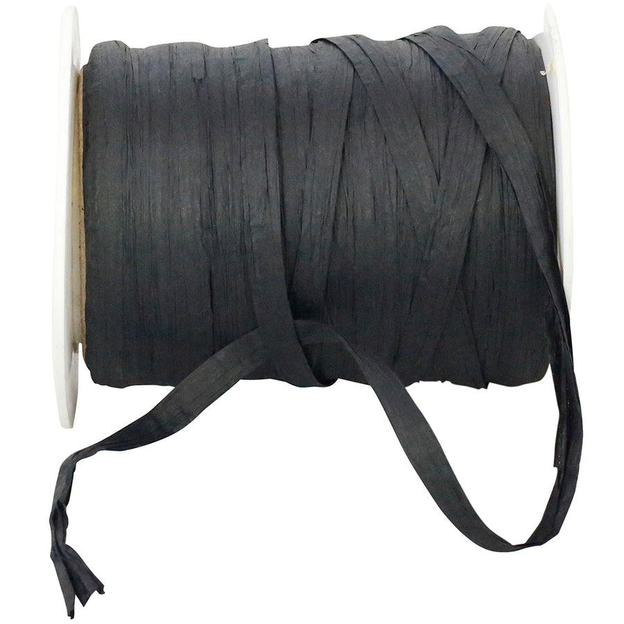 Black Paper Raffia 1/4 Inch 100Yds