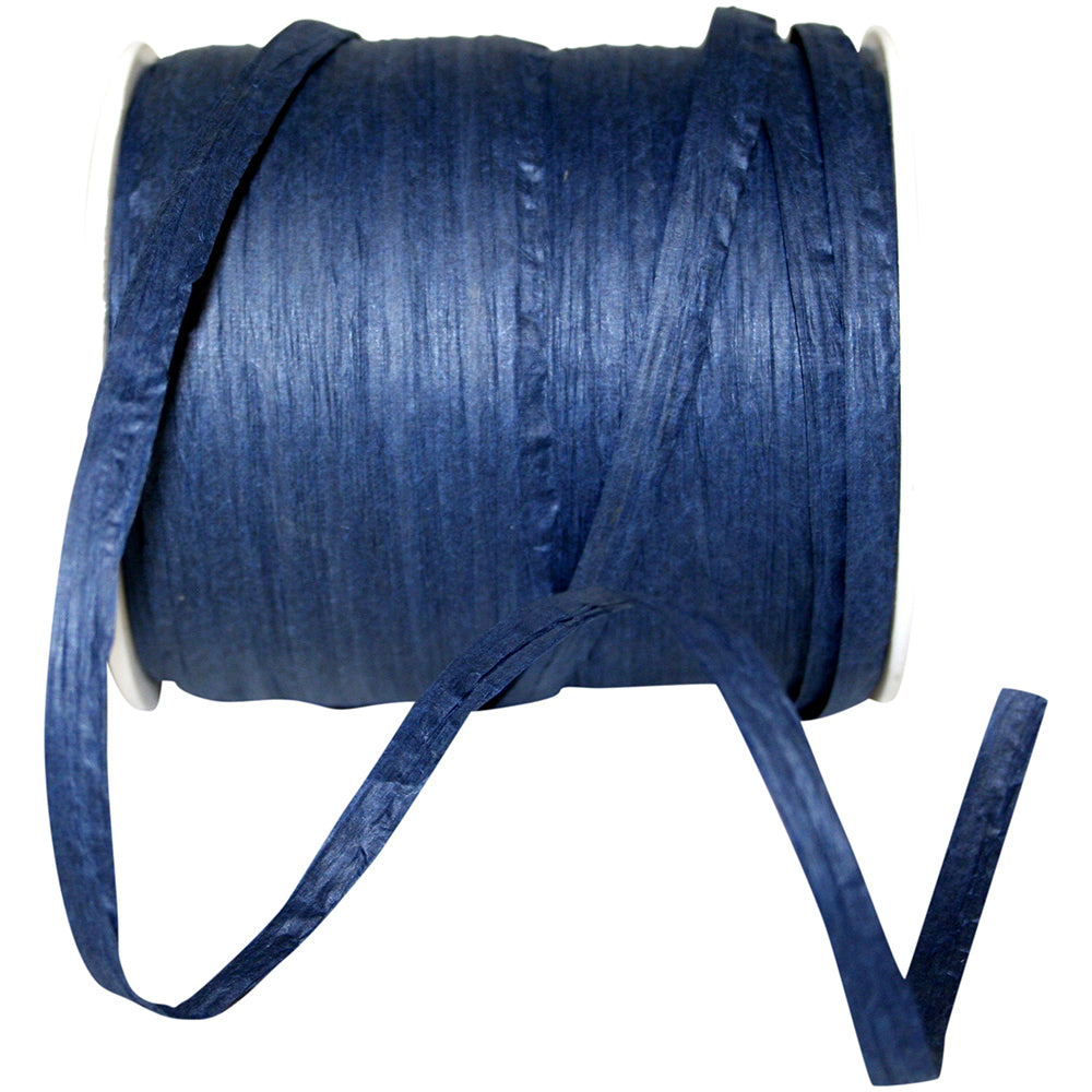 Navy Paper Raffia 1/4 Inch 100Yds
