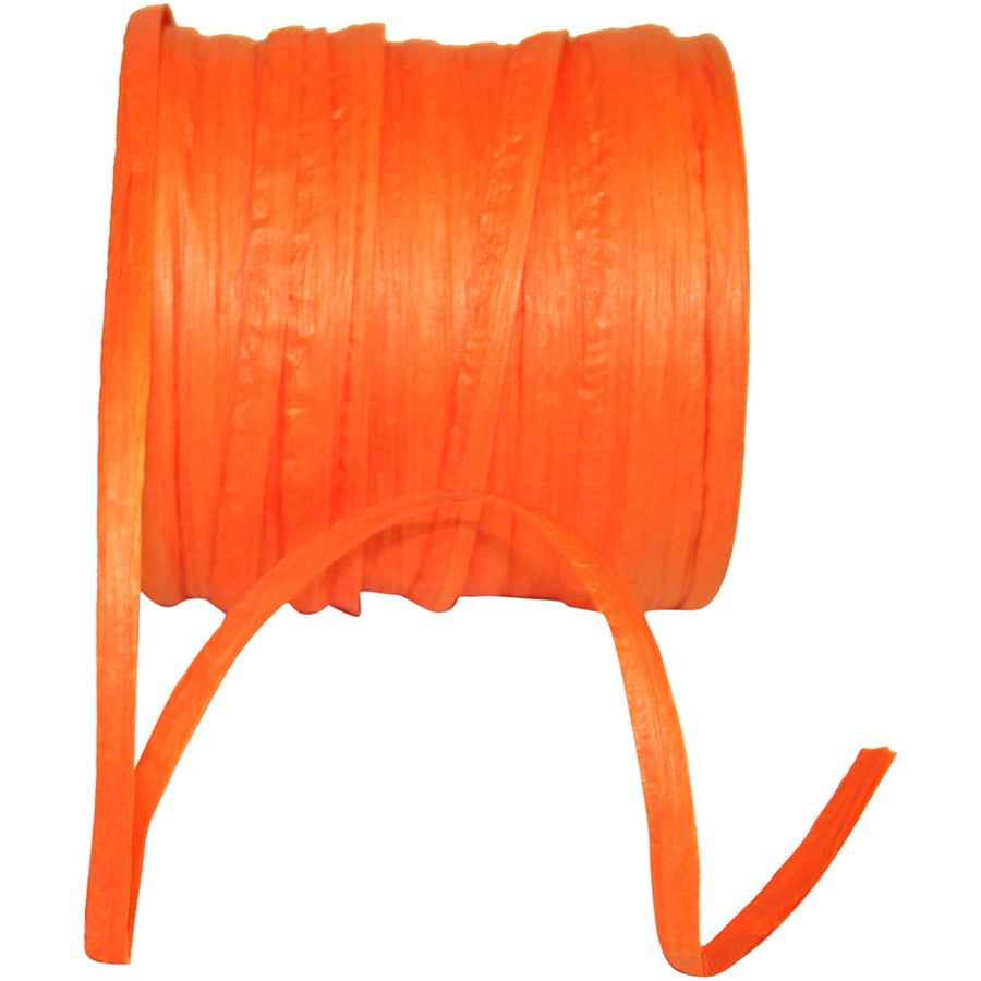 Orange Paper Raffia 1/4 Inch 100Yds