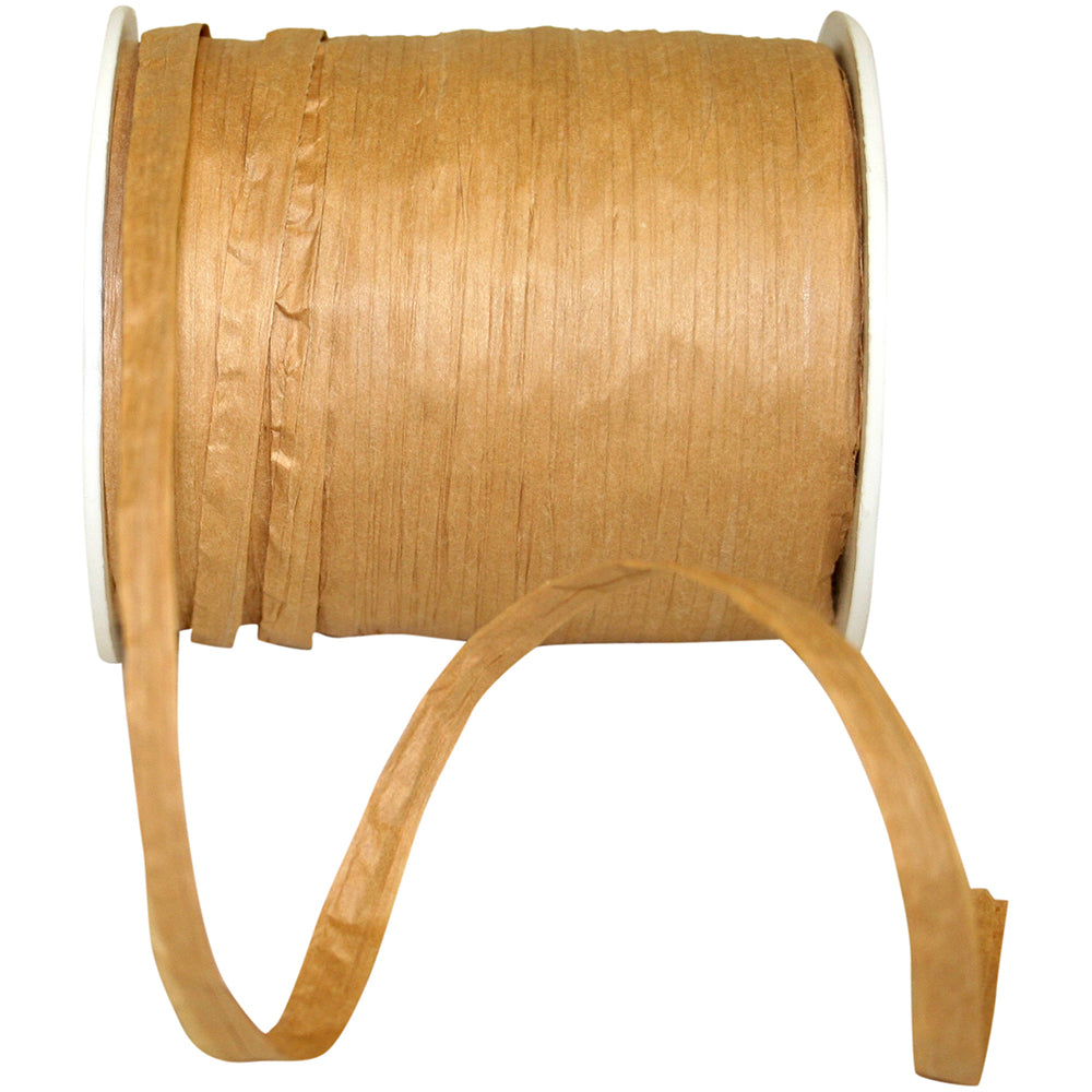 Tan Paper Raffia 1/4 Inch 100 Yards