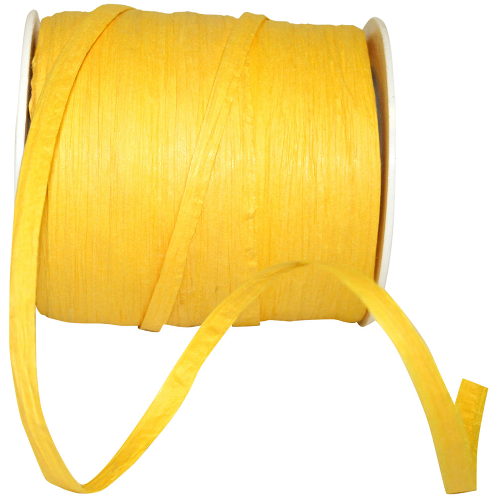 Yellow Paper Raffia 1/4 Inch 100Yds
