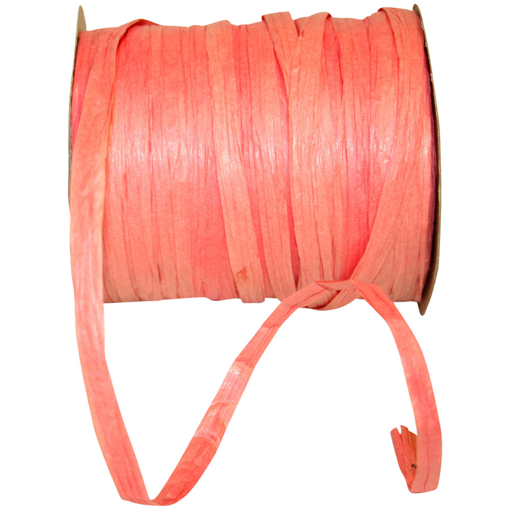 Salmon Paper Raffia 1/4 Inch 100 Yards