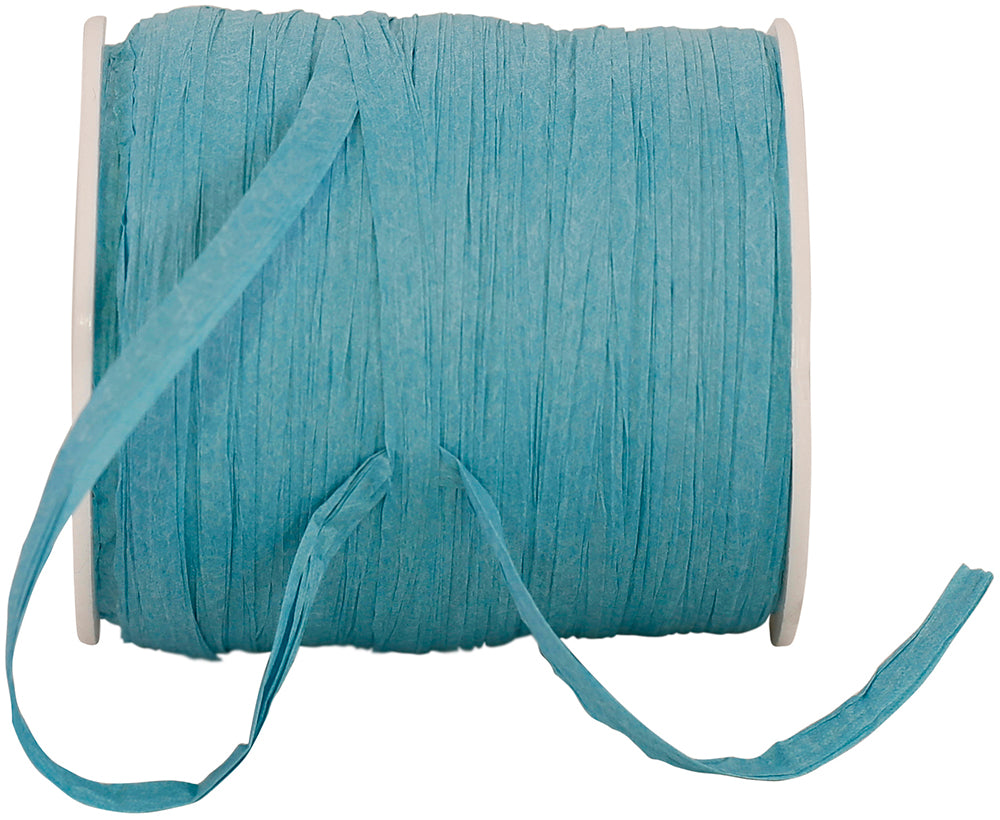 Turquoise Paper Raffia 1/4 Inch 100 Yards