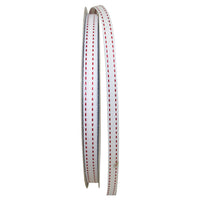 White Red 3 8 Inch Grosgrain Saddle Stitch Ribbon for Wreaths & Bows