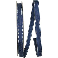 Navy 5 8 Inch Grosgrain Saddle Stitch Ribbon for Wreaths & Bows
