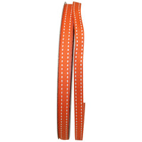 Orange 3 8 Inch Grosgrain Saddle Stitch Ribbon for Wreaths & Bows