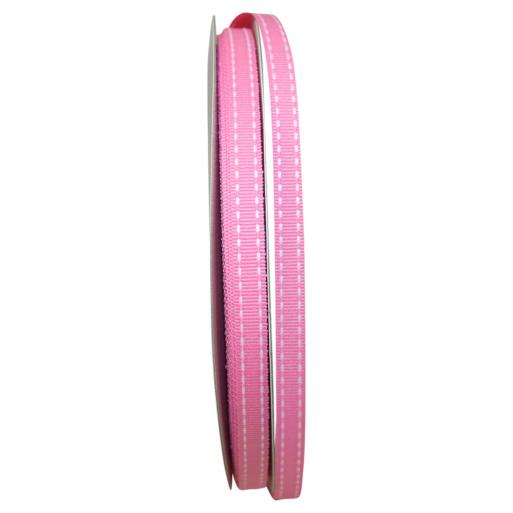 Pink 3 8 Inch Grosgrain Saddle Stitch Ribbon for Wreaths & Bows