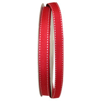 Red 5 8 Inch Grosgrain Saddle Stitch Ribbon for Wreaths & Bows
