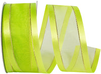 Citrus Sheer Satin Edge Metallic Ribbon 1-1/2 Inch