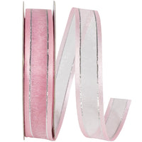 Sheer Satin Edge Metallic Ribbon Light 5/8 Inch 25Yds