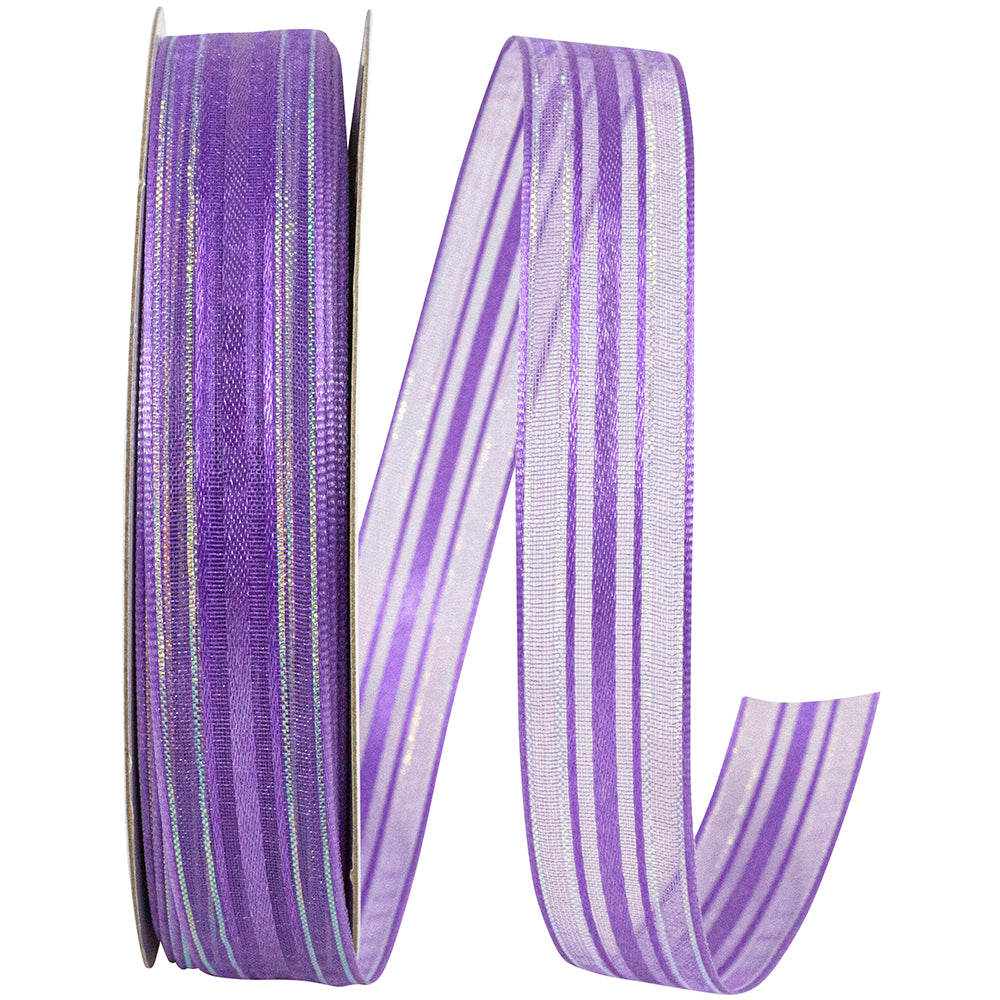 Purple 5 8 Inch Corsage Stripe Style Ribbon for Wreaths & Bows