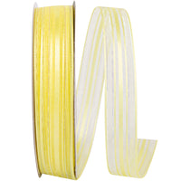 Yellow 5 8 Inch Corsage Stripe Style Ribbon for Wreaths & Bows