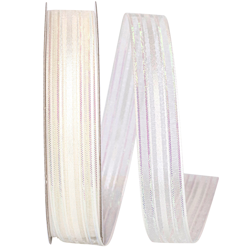 Iridescent 5 8 Inch Corsage Stripe Style Ribbon for Wreaths & Bows