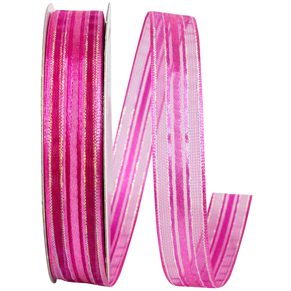 Cyclamen 5 8 Inch Corsage Stripe Style Ribbon for Wreaths & Bows