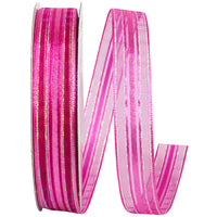 Cyclamen 5 8 Inch Corsage Stripe Style Ribbon for Wreaths & Bows