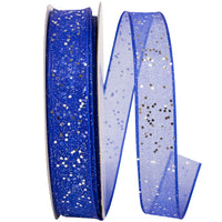 Royal 5 8 Inch Sheer Sparkle Wired Edge Ribbon Rd for Wreaths & Bows