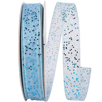 Light 5 8 Inch Sheer Sparkle Wired Edge Ribbon Rd for Wreaths & Bows