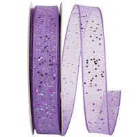 Lavender 5 8 Inch Sheer Sparkle Wired Edge Ribbon Rd for Wreaths & Bows