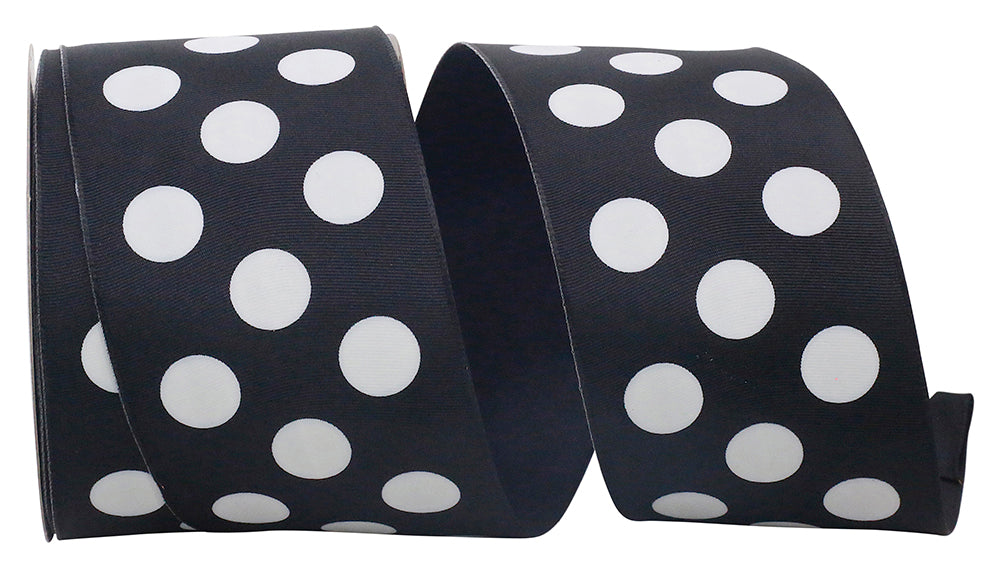 Large Dots Wired Edge Ribbon 2-1/2 Inch Comb. 20 Yards