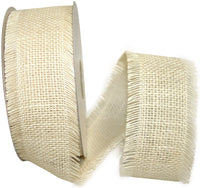 Ivory Burlap Weave Ribbon 2-1/2 Inch for Wreaths